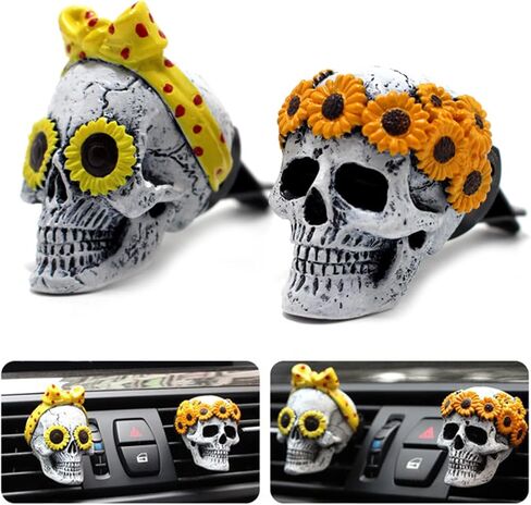 Halloween Car Interior Accessories for Skull Decor Car Air Freshener Vent Clip Truck Accessories for Men Women Teens Car Stuff for Jeep Cute Goth Skeleton Car Scents Decorations Funny Christmas Gifts in Kuwait