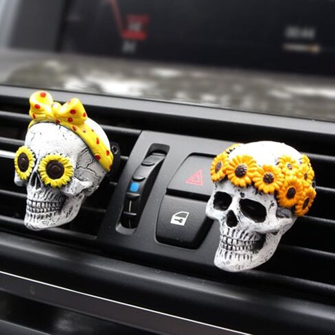 Halloween Car Interior Accessories for Skull Decor Car Air Freshener Vent Clip Truck Accessories for Men Women Teens Car Stuff for Jeep Cute Goth Skeleton Car Scents Decorations Funny Christmas Gifts in Kuwait