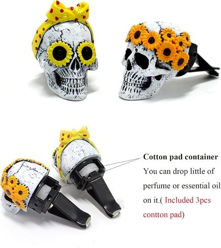Halloween Car Interior Accessories for Skull Decor Car Air Freshener Vent Clip Truck Accessories for Men Women Teens Car Stuff for Jeep Cute Goth Skeleton Car Scents Decorations Funny Christmas Gifts in Kuwait