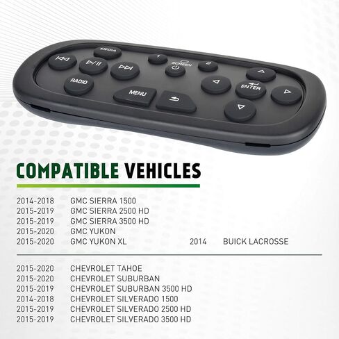 XIMAKA 84012997 DVD الترفيه شاشة عرض علوية بديلة للتحكم في 2014-2020 Chevy Silverado 1500/2500/3500HD، GMC Sierra/Yukon، Cadillac وBuick Replace# 23352035,23432161 in Kuwait