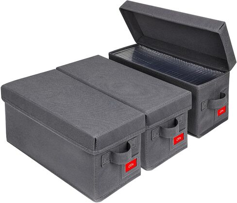 NUSWOR Upgrades CD Storage Box - CD Organizer with Lid 4Pack - Grey in Saudi Arabia