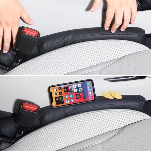 VAWIT Leather Car Seat Gap Filler Universal Fit Organizer for Most Cars Trucks SUVs Stop Things from Dropping, Pack of 2 in Saudi Arabia