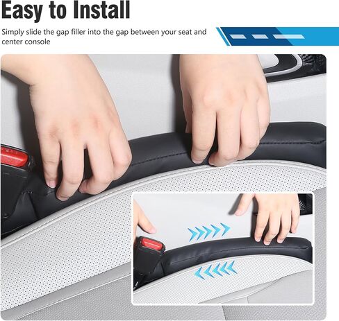 VAWIT Leather Car Seat Gap Filler Universal Fit Organizer for Most Cars Trucks SUVs Stop Things from Dropping, Pack of 2 in Saudi Arabia