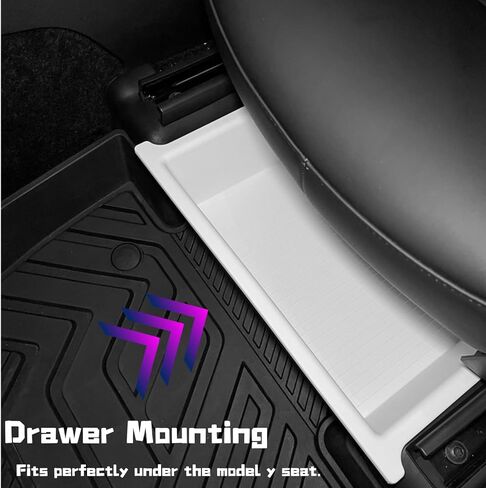 Car Front Under Seat Storage Box for Tesla Model Y Model X 2020-2024 Accessories Underseat Storage Tray Double-Layer Designed Hidden Organizers 1Pack in Saudi Arabia