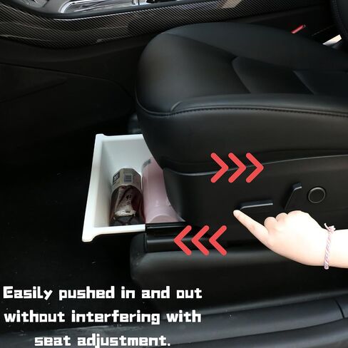 Car Front Under Seat Storage Box for Tesla Model Y Model X 2020-2024 Accessories Underseat Storage Tray Double-Layer Designed Hidden Organizers 1Pack in Saudi Arabia