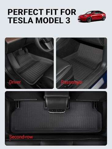 4 قطع من سجادات الأرضية من BASENOR لطراز Tesla 3 مجموعة كاملة ثلاثية الأبعاد من البطانات الداخلية تصميم مخصص لحصائر البضائع في جميع الأحوال الجوية 2021-2023 موديل 3 ملحقات (غير مناسبة لطراز 2024 3) in Saudi Arabia