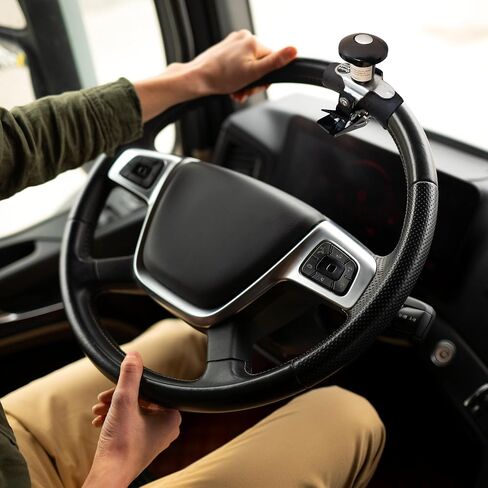 Steering Wheel Knob Spinner - Quick-Release and Bearingless for a Long Life - Ideal for Truck Drivers - Universal Easy Install - Stealth Model in Saudi Arabia
