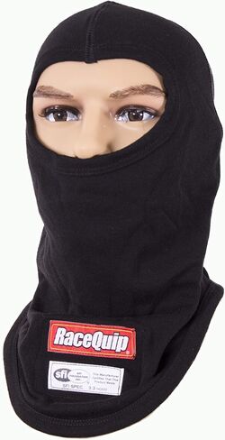 RaceQuip Underwear Head Sock Balaclava SFI 3.3 Fire Retardant FR Single Layer Hood Black Large 433991 in Saudi Arabia