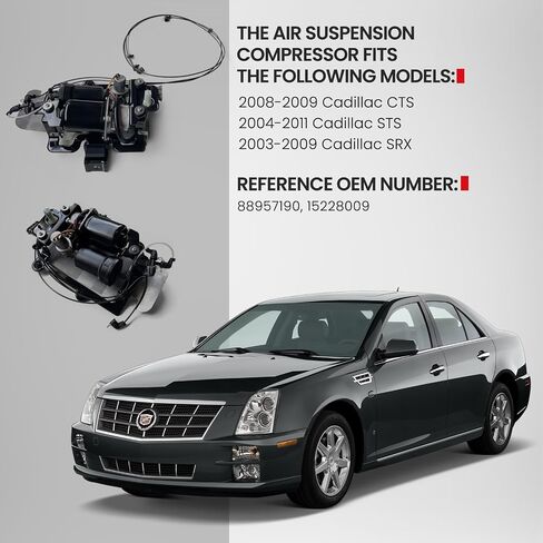 مضخة ضاغط تعليق هوائي VIGOR متوافقة مع 2004-2011 كاديلاك STS، CTS، SRX Car، OEM استبدال رقم الجزء 88957190، 15228009 in Kuwait
