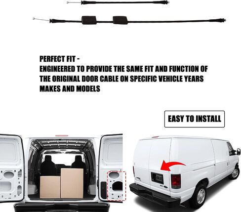 كابل مزلاج الباب متوافق مع Ford E150 E250 E350 E450 E550 Van 1992-2014 الباب الخلفي الأيمن للشحن، كابل استبدال الجانب الأيمن الخلفي 8C2Z15431A02C 924-351 in Kuwait