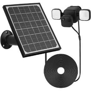 5W Solar Panel for All-New Blink Outdoor 4 /(3rd Gen)Floodlight Camera – Wire-free smart security camera,16.5Ft IP67 Weatherproof Cable Keep the Floodlight &Cam Powered (Floodlight & Cam NOT Included)