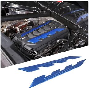 Daeiclru Engine Cover Edge Trim Compatible with Chevrolet Corvette C8 2020-2023, Aluminum Alloy Engine Bay Panel Logo Trim Strip, Engine Compartment Left Right Panel Decoration Accessories (Red)