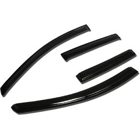 DNA MOTORING Dark Smoke Vent Window Visor Deflector Rain/Sun Guard, 4 Piece, Compatible with 07-11 Nissan Versa Sedan / 07-12 Versa Hatchback, WVS-070