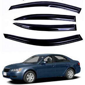 ZH Window Rain Guards Compatible with Hyundai Sonata 2005 2006 2007 2008 2009 2010-2mm Thick Tape-On Premium Wind Deflectors for Front and Rear Windows, Durable & Sleek Design, Set of 4