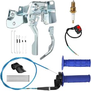HIAORS Throttle Linkage Control Assembly and 7/8" Mini Bike Throttle Kit Compatible with Coleman CT200U BT200X CT100U CC100X Baja Warrior Massimo MB200 Minibike Predator 212 SSR125 Apollo Parts(Blue)