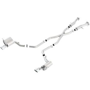 BORLA 140633 Cat-Back Performance Exhaust System for 2015-2021 Jeep Grand Cherokee SRT WK2 6.4L V8 T-304 Stainless Steel ATAK Sound Dual Split Rear Exit Single 5" Round Chrome Tips On Each Side