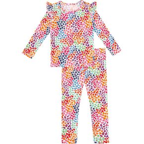 Toddler Girls' Clothes-Viscose Made from Bamboo, Long Sleeve Ruffle Top Soft Pants Clothing Set Kid Comfy Outfits
