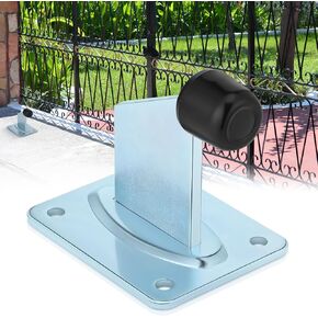 End Stop Heavy Duty Gate Stopper Floor Mount, 4-5/8" Height, Outdoor Door Stop Gate Stopper with Base Plate Large Rubber for Sliding Driveway Gate, Swing or Rolling Gates and Doors