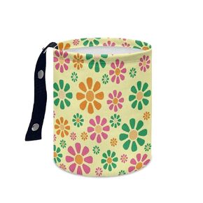 Car Trash Can Portable Cute Little Flower Car Garbage Bin Multipurpose Trash Bin Universal Collapsible Back Seat, Front Console, Floor, or Hanging Headrest Waste Basket