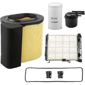 6.7L Powerstroke Diesel Filter Kit, Air Filter, Fuel Filter Element & Oil Filter Compatible With Ford Vehicle F-250, F-350, F-450, F-550 Super Duty V8 2017-2023 Replace# FD-4624, FD-4625, FL2124S