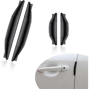 4 PCS Car Door Edge Protection Device, Hollow Design Embedded Self-Adhesive Front Rear Door Anti-Collision Stickers, Refit Decorative Accessories, Compatible with Most Car Models (Black)