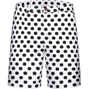 Lars Amadeus Shorts for Men's Polka Dots Flat Front Polka Dots Shorts