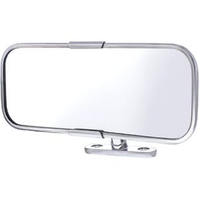 United Pacific M1003 Polished Stainless-Steel Cobra Style Interior Rearview Mirror, Chrome Plated Mirror Arms – One Mirror
