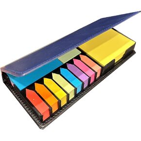 Design Gifts Sticky Note Pad Folder - Blue, Includes Folder & Multiple Note Types (Square, Rectangular, Arrow) - 1 Count
