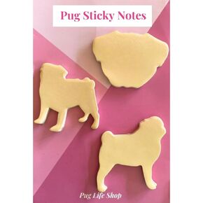 Sticky Notes, 150 Sheets, 3 Pug Dog Designs, Pug Lover Gift