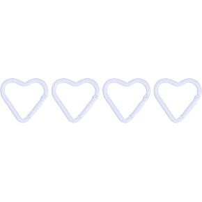 4Pcs Heart Shaped Keychain Clip,1.7Inch Aluminum Alloy Spring Snap Heart Key Ring Hook