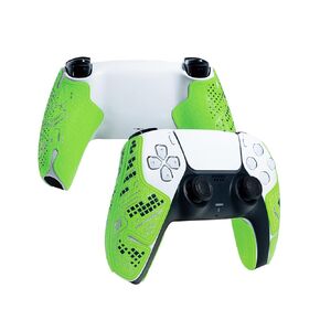 Controller Grips, Anti-Skid, Multi-Texture, Sweat Absorption, Pre-Cut Grips Tape, Compatible with PS5 DualSense and Playstation Portal (Green,Black, Silver)