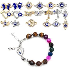 Black Agate and Rainbow Striped Agate Adjustable Bracelet Evil Eye Jewelry for Good Luck, Ideal Gift for Christmas Valentine's Day Birthday, Suitable for Men and Women
