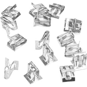 Pack-15 Car Center Console Instrument Panel Fastener, U-Shaped Metal Vehicle Decorative Buckle Clip Replacement, Universal Automotive A-Pillar Trim Accessories for Truck SUV Car (Silver)