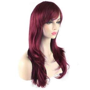 28" 70cm Fashion Wigs Long Wavy Curly Hair Cosplay Wig & Wig Cap(White)