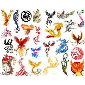 Seasonstorm Fire Phoenix Bird Precut Cute Aesthetic Diary Travel Paper Junk Journal Stickers Scrapbooking Stationery Sticker Flakes Art Supplies (PK364)