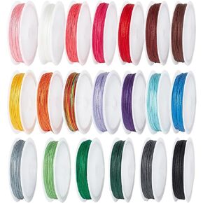 PH PandaHall 20 Colors Beading String 0.5mm Bracelet Thread Braided Thread Kumihimo Thread Jewelry String for Friendship Bracelet Necklace Jewelry Making, 218 Yards