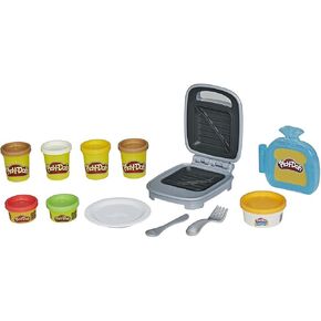 Play-Doh Kitchen Creations Cheesy Sandwich Play Food Set for Kids 3 Years and Up Elastix Compound and 6 Additional Colors