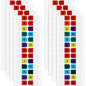 8 Sheets A-Z tabs, Sticky Alphabet Labels Tabs Colorful Letter Index Tabs for Notebook Textbook Dictionary Book (208pcs)
