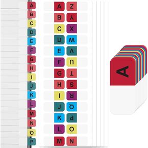 OIIKI 728PCS Colorful Alphabet Tabs, A to Z 26 Letters Alphabet Stickers, Alphabetical Tabs Indexes, School Alphabet Label Stickers for Books, Dictionary, Notes, File -28 Sheets