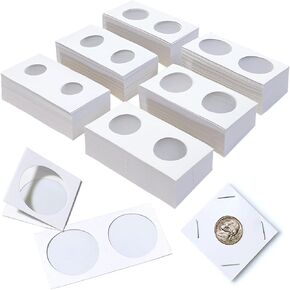 300PCS Cardboard Coin Holder Flips Mega Assortment Coin Flip Cardboard Coin Holder Flips 2x2 Holder Mega Assortment 2 by 2 Inch for Coin Collection Supplies (6 Sizes)