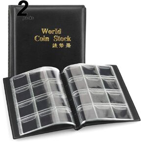 150 Pockets Coin Album, Penny Collecting Book, Souvenir Coins Collection Holder, Ideal for Pressed Pennies Passport, Hobby Coin Collector, Money Specie Display Storage Case (Black)