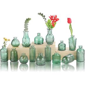Vintage Glass Bud Vases Set for Home Decor, Weddings, and Events,Mini Vases for Centerpieces and Gifts,Ideals for Candle Holders,Diffuse Bottles,Plant hydroponics Stations(Pack of 30,Wine Red)