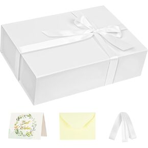 Nimbbex Gift Box,14×9.8×4inch Large Gift Boxes with Lids for Presents,Black Magnetic Gift Box with Ribbon and Card for Birthday,Wedding,Bridesmaid Gifts,Christmas Gifts,Baby shower
