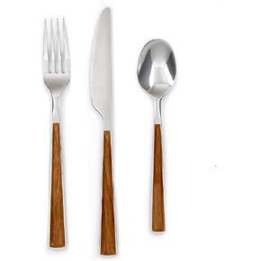 CAMBRIDGE Esben Beachwood Piece Flatware Set, 20 Count, No Color