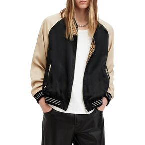 AllSaints Men's Tour Reversible Leopard Print Bomber Jacket