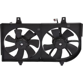 Radiator Condenser Cooling Fans Assembly 620-425 Fit 2002-2006 for Nissan for Sentra 2.5L SE-R Spec V Driver Passenger Side/LH RH Replacement ID 237649