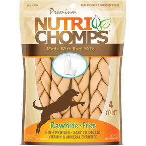 NutriChomps مضغ للكلاب، 6 بوصة، سهل الهضم، مكافآت للكلاب خالية من الجلود الخام، 21 قطعة، نكهة الدجاج الحقيقية