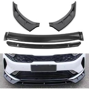 4 قطعة أسود لامع PP المصد الأمامي طقم الجسم سبويلر الذقن المفسد الجبهة حافة مصد السيارة متوافق مع 2021 2022 2023 كيا K5 in Kuwait