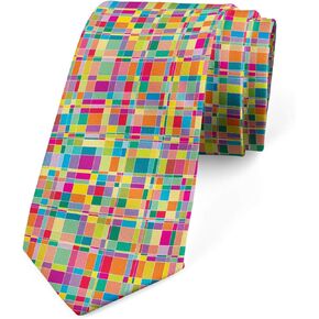 Lunarable Men's Tie, Vibrant Modern Mosaic Art, Necktie, 3.7", Multicolor