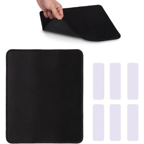 Sewing Machine Foot Pedal Pad 10.23 x 8.26 Inch, with 6pcs Adhesive Fasteners Black Sewing Machine Foot Mat Anti-Slip Rubber Sewing Machine Floor Pad Accessories for Women Gift